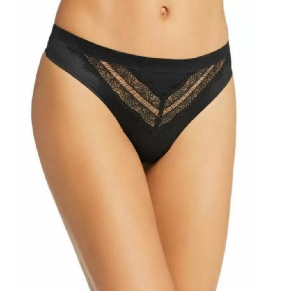 Jason Wu Eyelash Lace Thong Panties Black